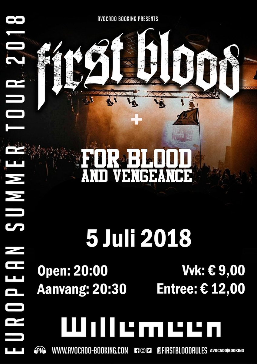 We are supporting <a href="/firstbloodrules/">FIRST BLOOD</a> at <a href="/willemeenarnhem/">Willemeen</a> on July 5th!