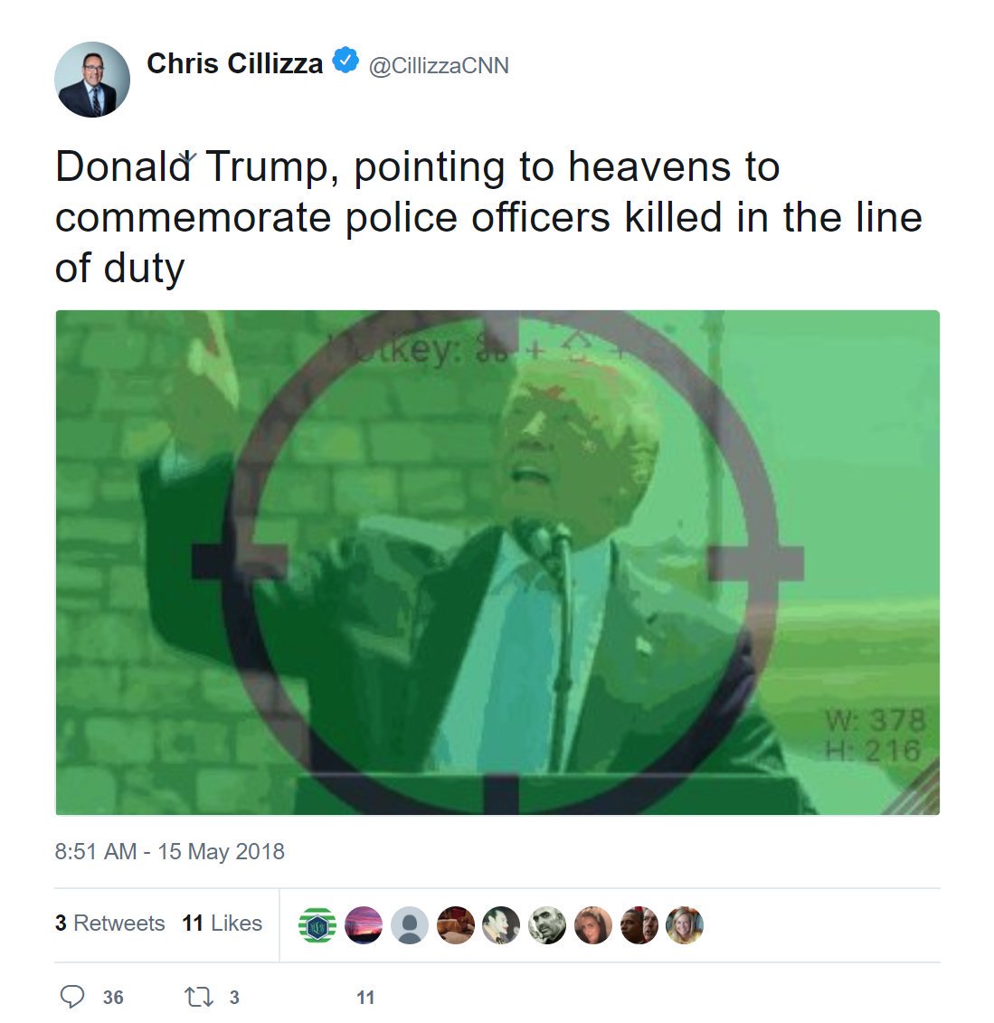 CNN Chris Cillizza deletes tweet showing Trump in gun crosshairs