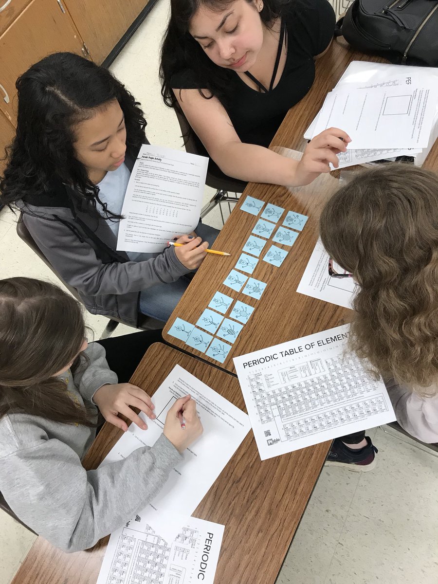 mrgullicksonwms's tweet image. Engaged WMS 8th graders questioning, exploring and investigating a model of how patterns influenced the development of (and build an appreciation for) Dmitri Mendeleev’s awesome creative work of flexible thinking - The Periodic Table. #PeriodicPeople #MSscience #whitnallpride