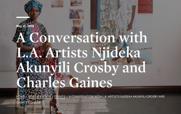 SothebysInst's tweet photo. On Monday, we're speaking with internationally acclaimed artists Njideka Akunyili Crosby + Charles Gaines & @hammer_museum sr. curator Anne Ellegood in LA.
Join us @thebroadstage - space is limited! https://t.co/UMyKs2To7e #LosAngeles #DTLA https://t.co/HvpWxkft6I
