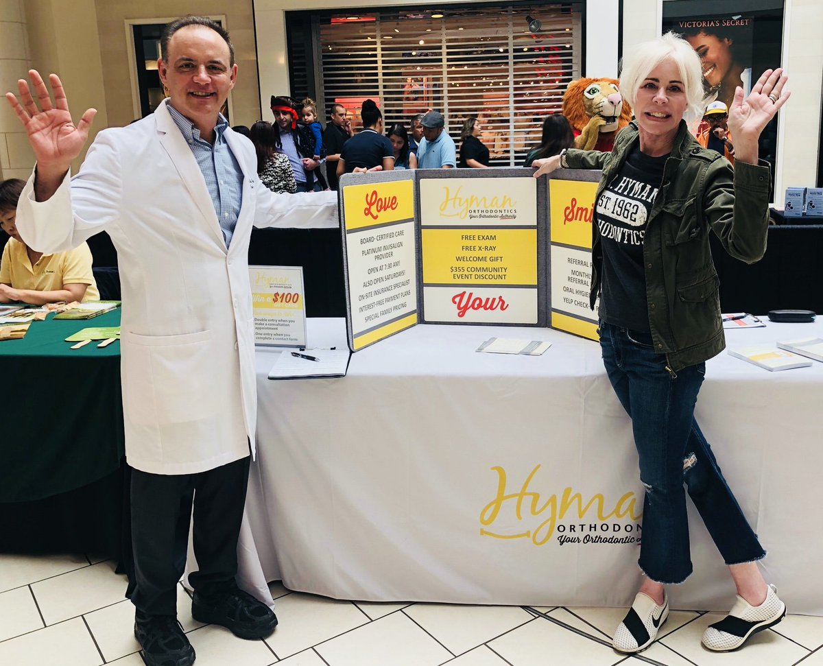 HymanOrthodont's tweet photo. Nancy Hyman and Dr. Hyman greeted guests at the Montebello Town Center for a special community event. Did you see us? https://t.co/TsgOGwS9FC