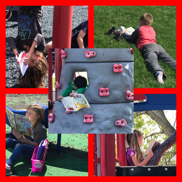 R is for reading outside!  What a beautiful day to take our books outside and enjoy the weather!