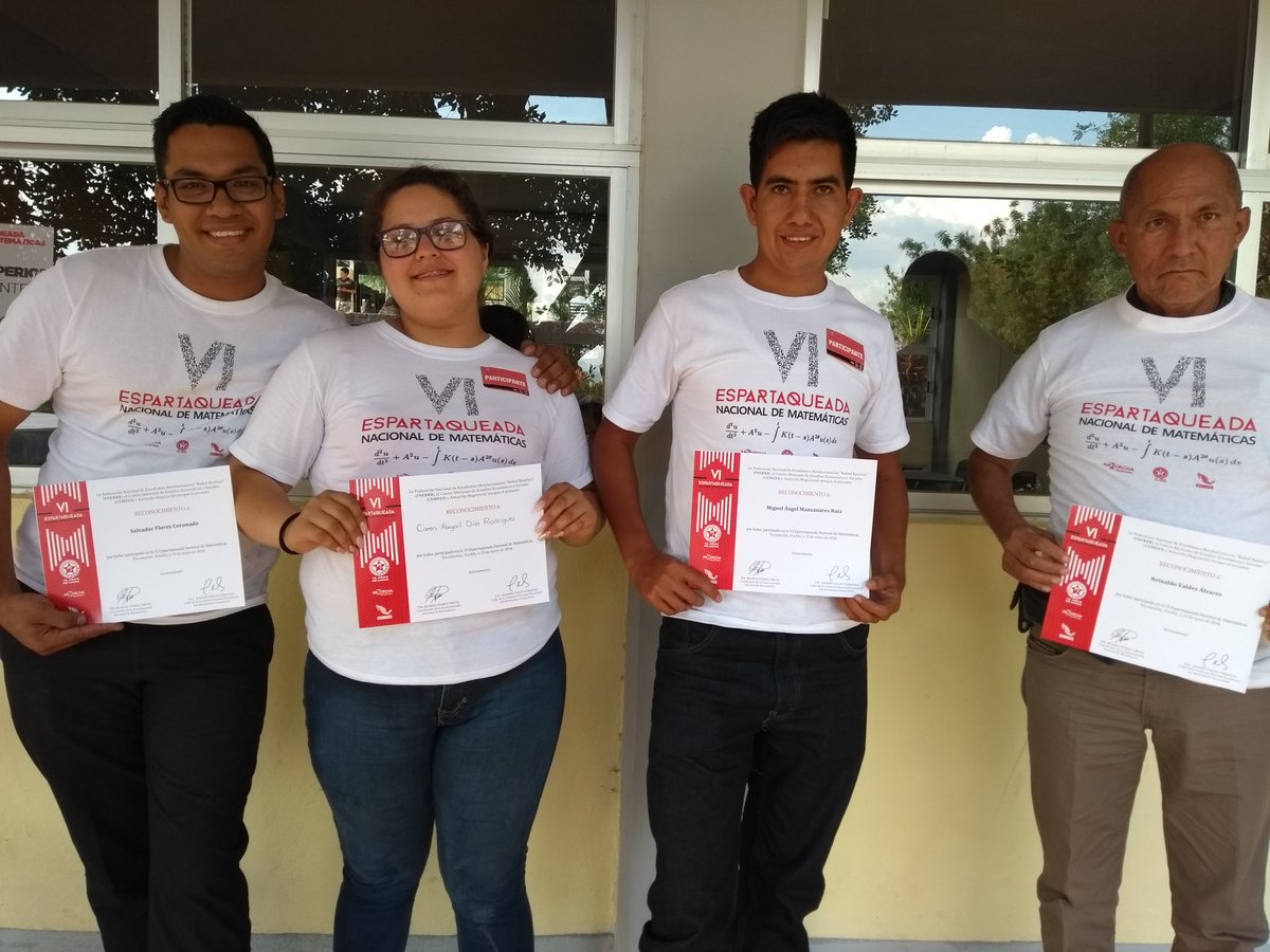 FNERRRSinaloa's tweet photo. Sinaloa estuvo presente en la sexta edición de la Espartaqueada Nacional de Matemáticas en Tecomatlán, Pue. Juntos con la FNERRR #SeguimosHaciendoMatemáticas https://t.co/T3h8BK30EU
