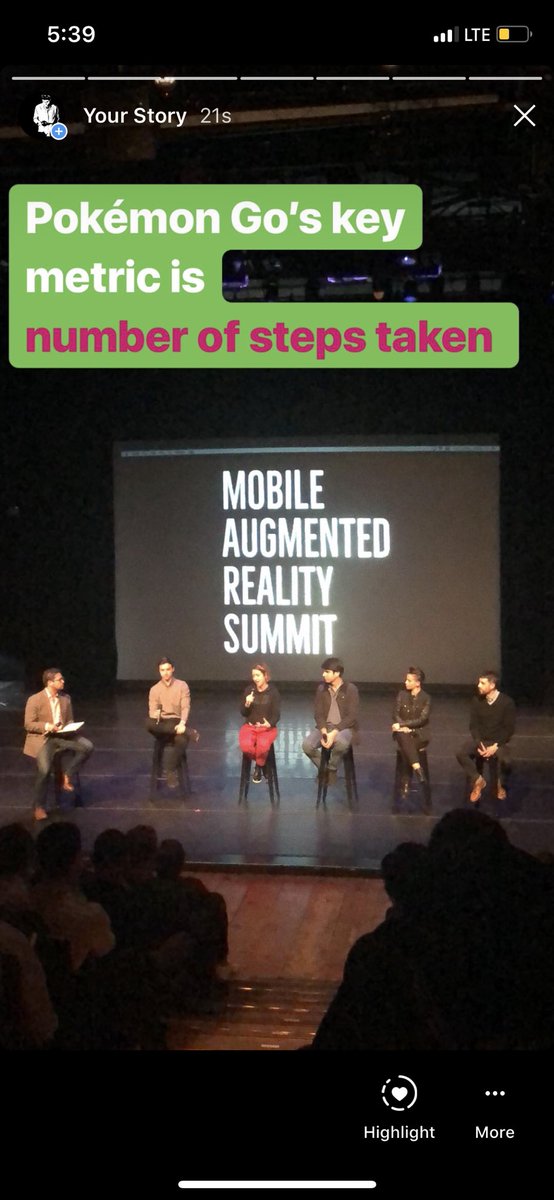 MattHartman's tweet photo. Pokémon Go’s key metric is number of steps taken #mobileARsummit https://t.co/BRmzHTv2o5