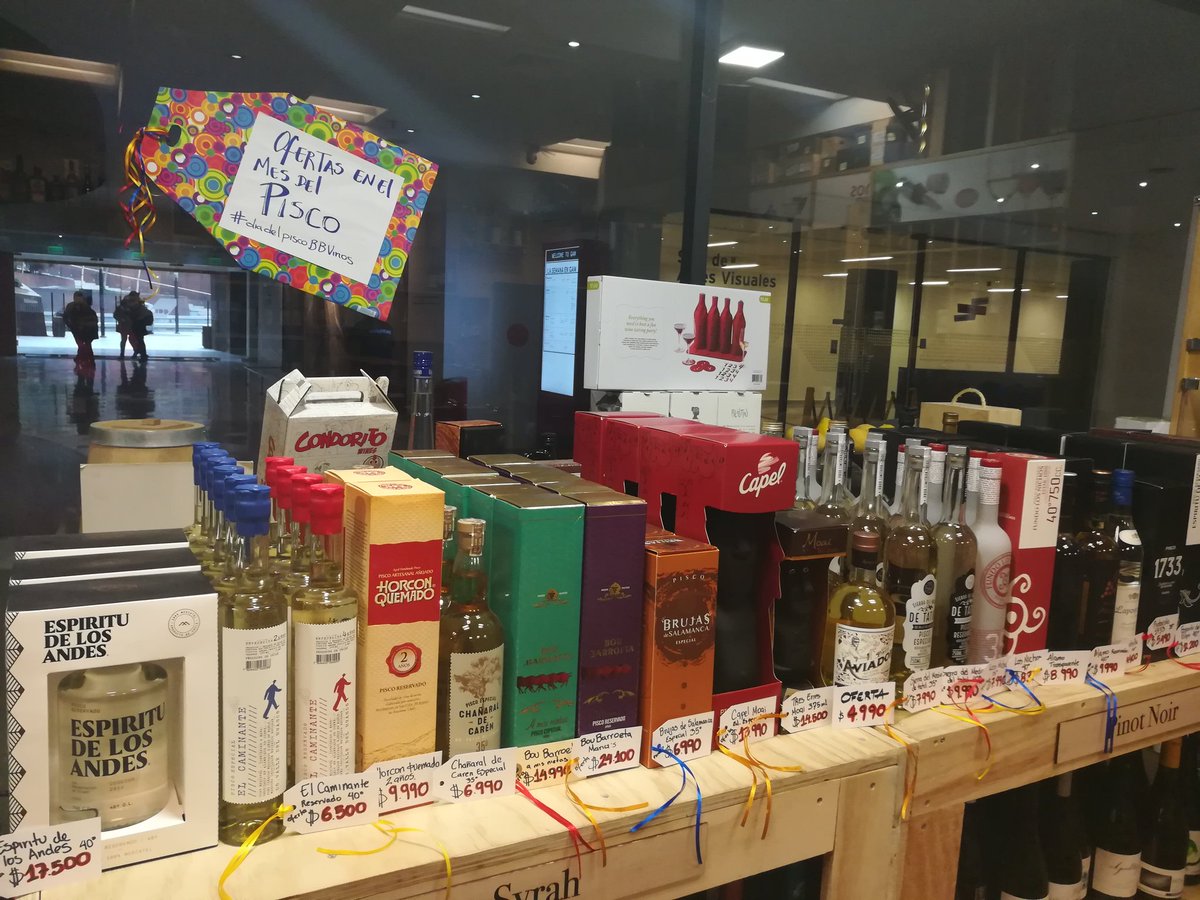 #diadelpisco #diadelpiscoBBVinos aprovecha las ofertas en Pisco, en tienda y en web. Piscos desde 4.990. SALUD!