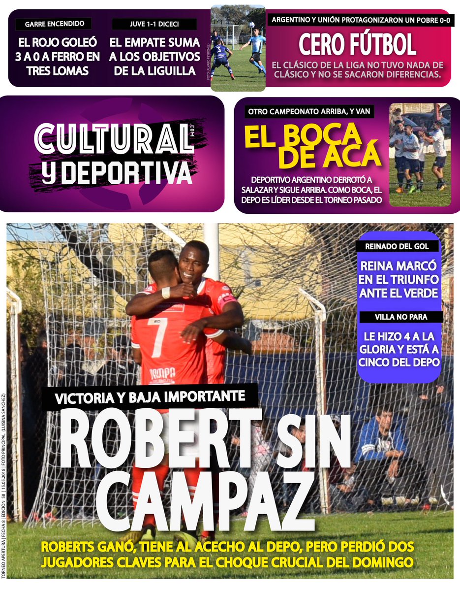 CyDFutbol's tweet photo. 📰 #LaTapaDeCyD | Fecha 8

“ROBERT sin CAMPAZ” 🔴⚪️

📸🔥 https://t.co/zbz1rus1Mf