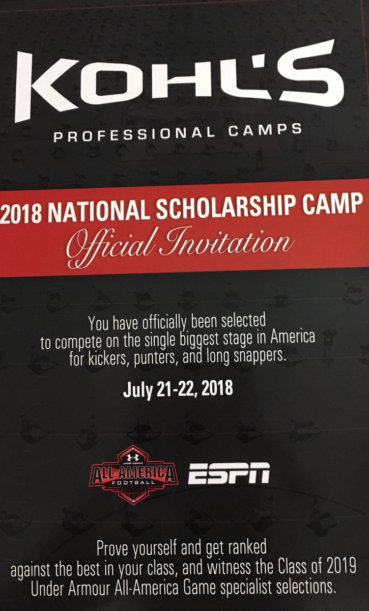 STHFootball's tweet photo. The nations best kickers all in attendance at @KohlsKicking every summer. Congrats @pnathan_0211 on your invitation! https://t.co/RhVX01QKqo
