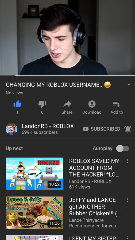 Landon On Twitter Changing My Roblox Username Https T Co Pipkwe6npj Via Youtube - roblox audio jeffy