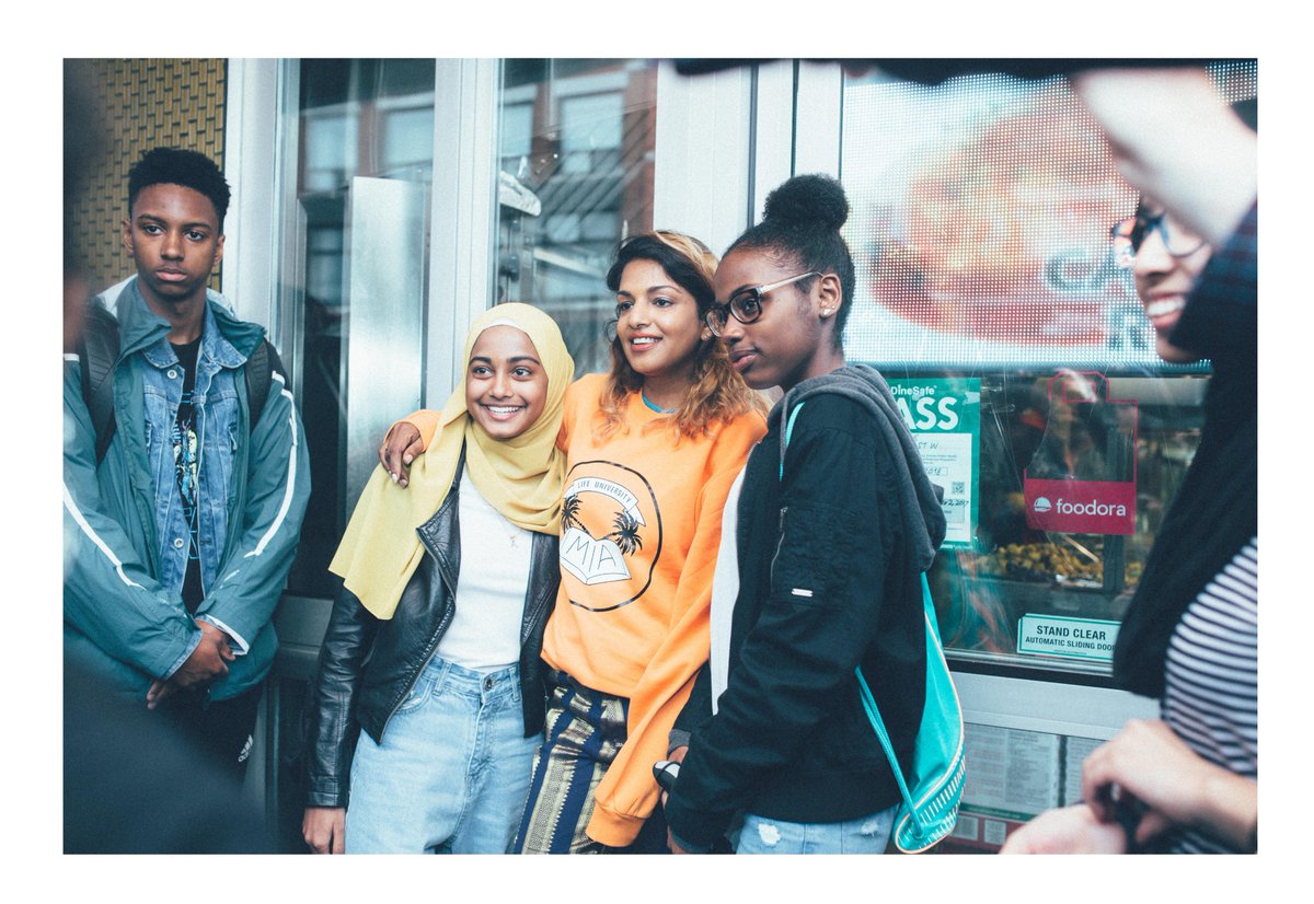 MIAdocumentary's tweet photo. After screening @MIAdocumentary at @hotdocs, students opened up about their own immigration and refugee stories. This is not just M.I.A.'s story. It's a global story! #miadoc #matangimayamia #miauniverse #worldtown https://t.co/l803rW90uO