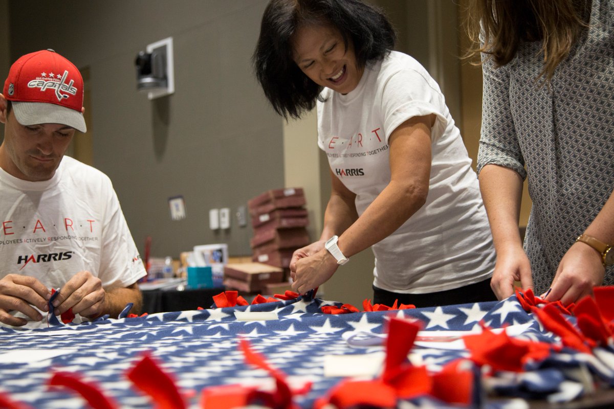 L3HarrisTech's tweet photo. Two #HarrisCorp HEART volunteer events at once! Employees in Palm Bay, Florida built bicycles and made blankets for local charities #HarrisHEART @UnitedWayCocoa @DeptVetAffairs @VOAFLA https://t.co/rilIKbbqy6 https://t.co/HZK4HbIg7J