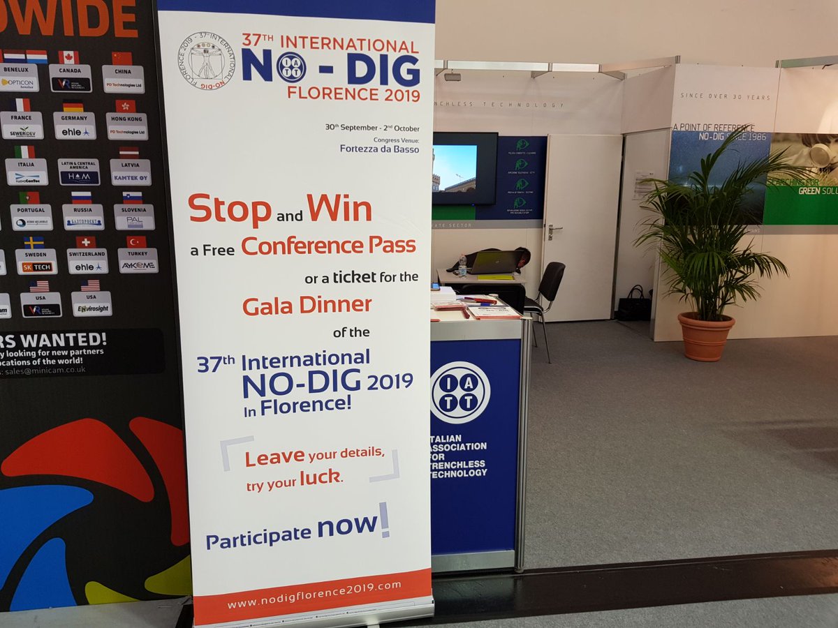 IATT1994's tweet photo. Participate at IATT’s contest at #IFAT2018!
You can win a free Conference Pass or a ticket for the Gala Dinner of the International No-Dig 2019 in Florence. Good luck! 😉
#Munich #nodig2019 #Florence https://t.co/zHsh24S9xJ