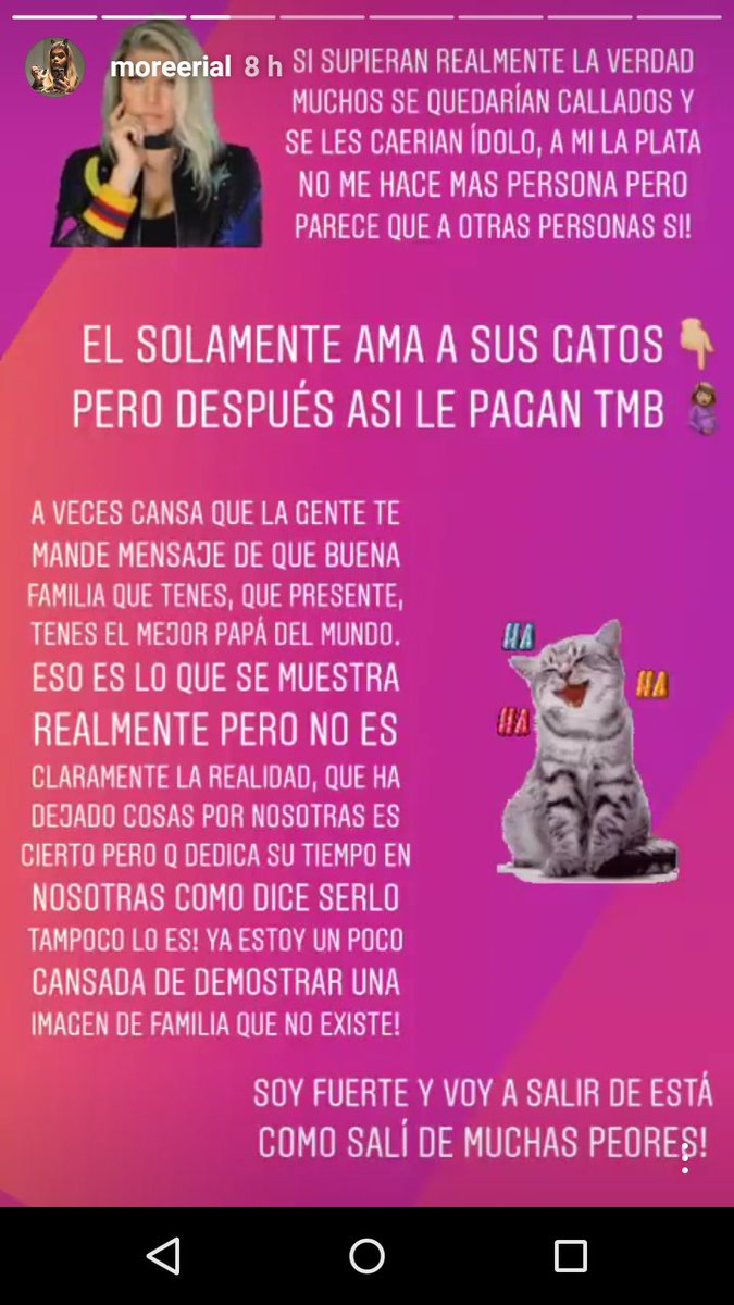 Micaelamonte2's tweet photo. @NatachaJaitt mira vos justo quien hace caer al rey!! Con todo lo que le gusta meterse en la vida de los demas que raro que no toque el tema de lo que dice su hija. Casi la violan y no hizo nada??!! Es lo que ella cuenta, Histories de Instagram de @Morena_Rial . @rialjorge https://t.co/JR5O4kzLUT