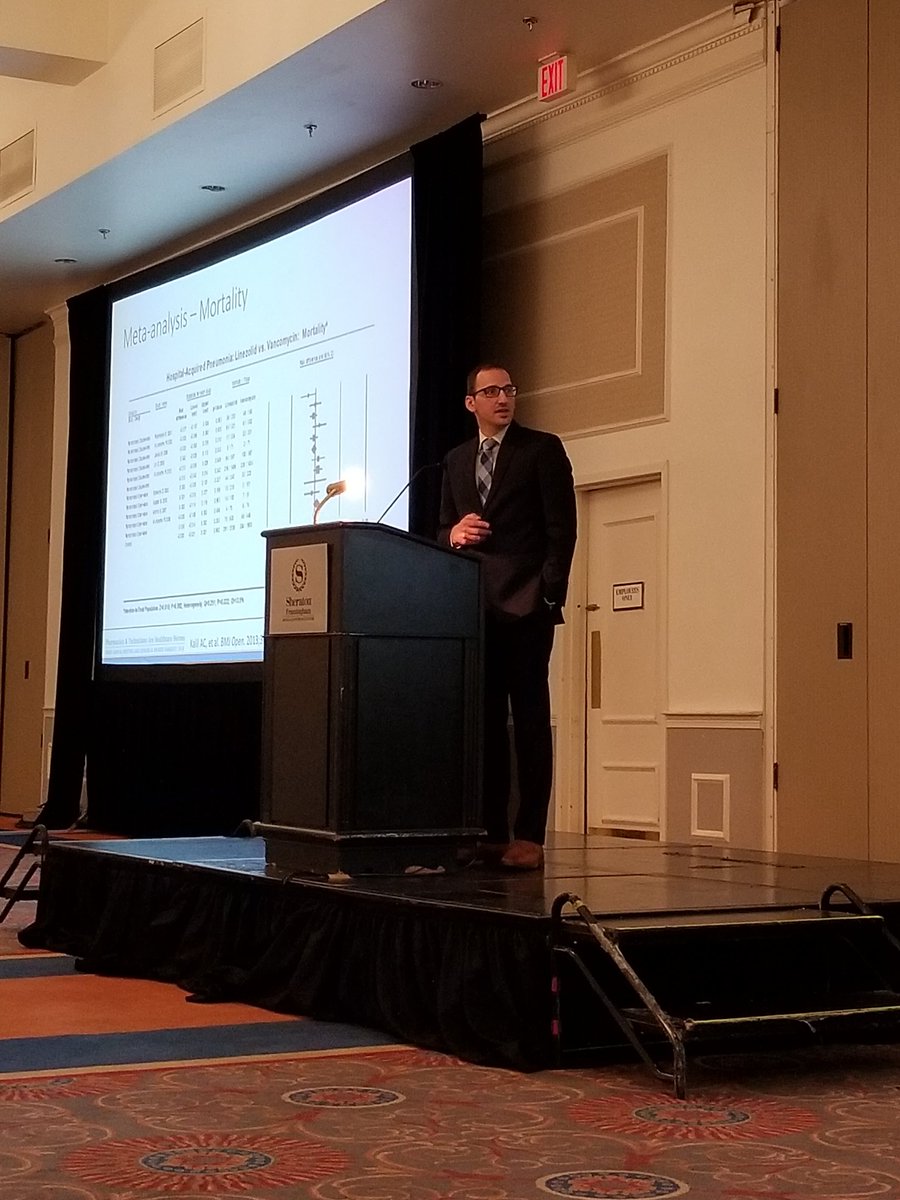 EKBPharmD's tweet photo. Enjoyed hearing @BWDionne make his case for using vancomycin over linezolid in the treatment of MRSA pneumonia today at the MSHP Annual Meeting! #teamvanco #MASHP18 https://t.co/vLOcPB7neR
