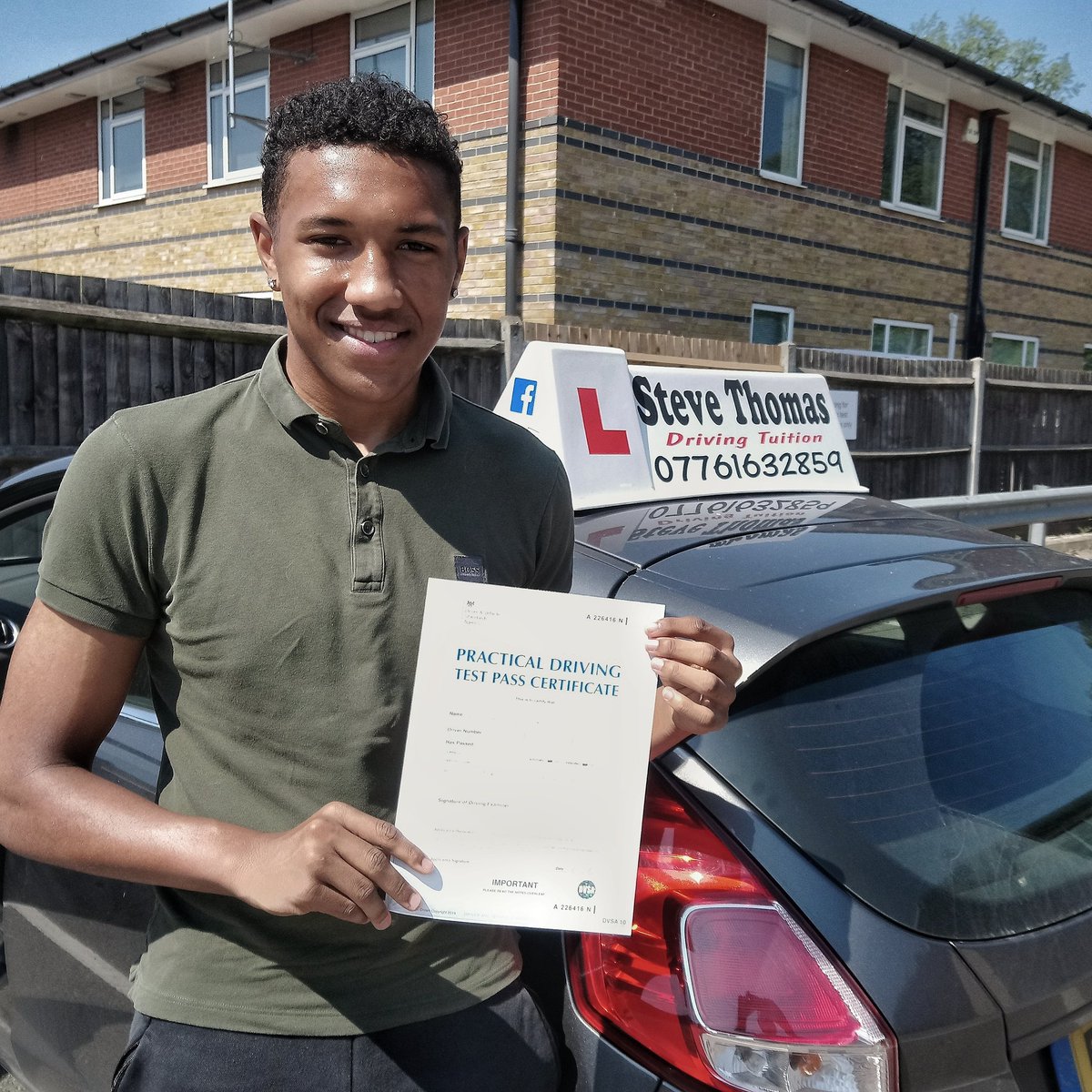 withamdriving's tweet photo. Lewis passed his test today first time! #drivingtest #newdriver #lovetodrive #learntodrive #drivingtuition #drivinglessons #essex #Chelmsford #passthetest #car #firsttime https://t.co/jdfGy2gChl