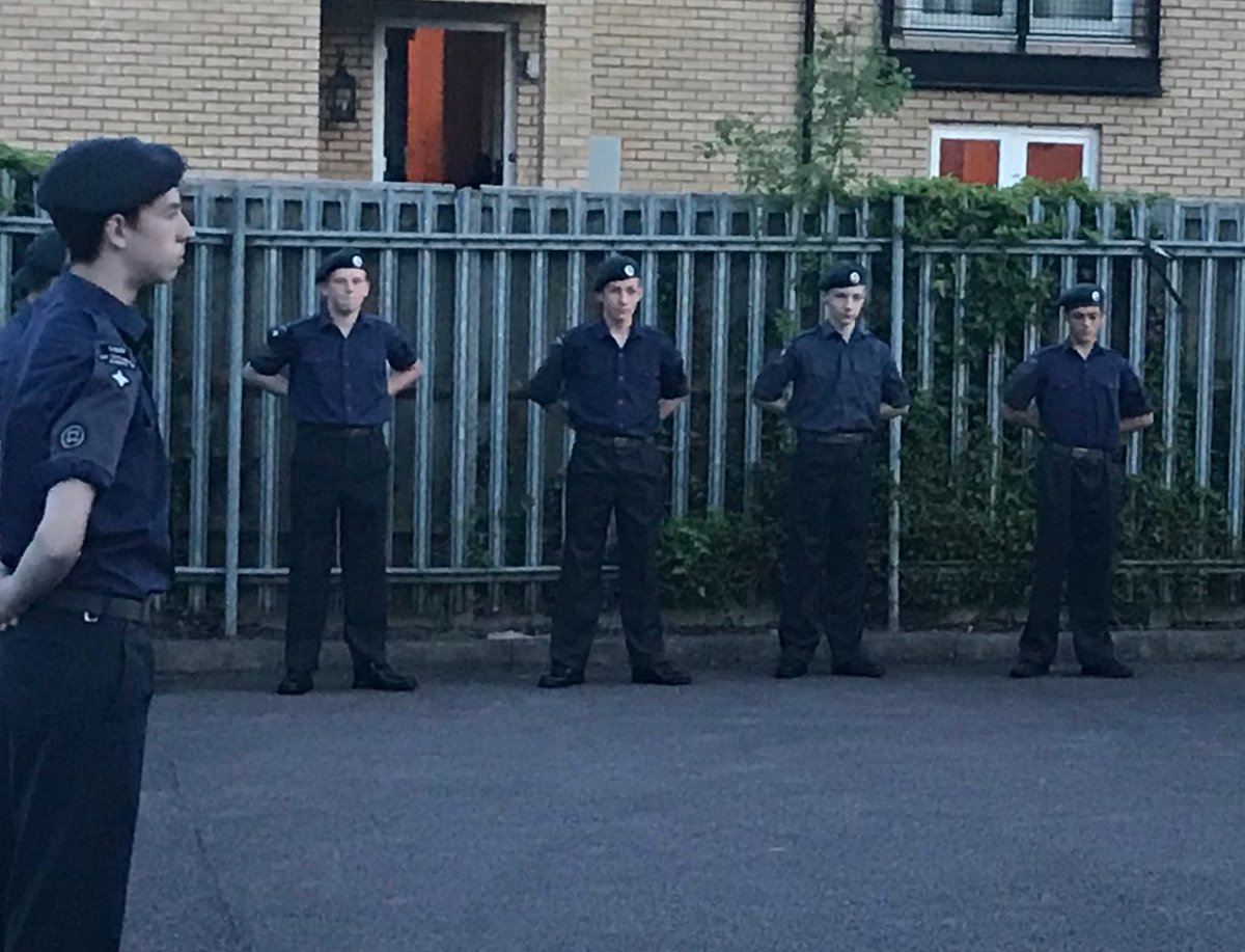 FS Greenall putting the cadets through their paces in drill tonight.