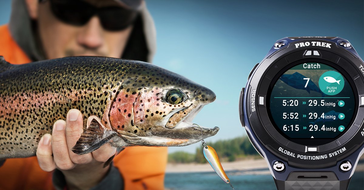 Protrek_usa's tweet photo. Keep track of the fish you've caught at the exact time and barometric pressure using the WSD-F20's activity feature. #fishinglife #WSDF20 https://t.co/t7ssbYeEBk https://t.co/HoFl39kyiA