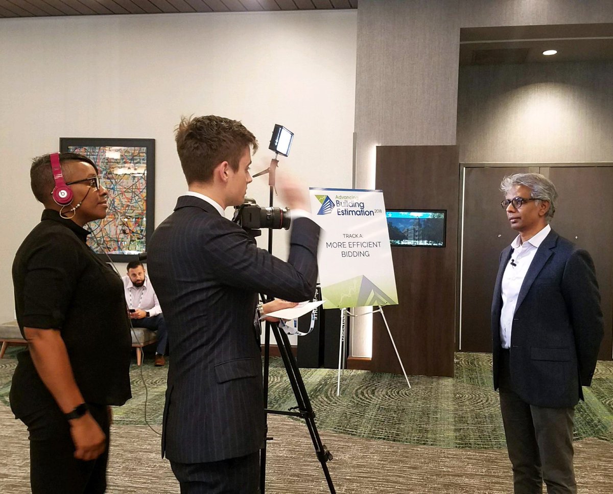 GordianCompany's tweet photo. Behind the scenes interview with @GordianCompany Director of Data Innovation, Ray Diwakar at Advancing Building Estimation 2018! #BetterEstimates #RSMeans #ABE2018 #AdvancingBuildingEstimation https://t.co/yfmjCuYhBg