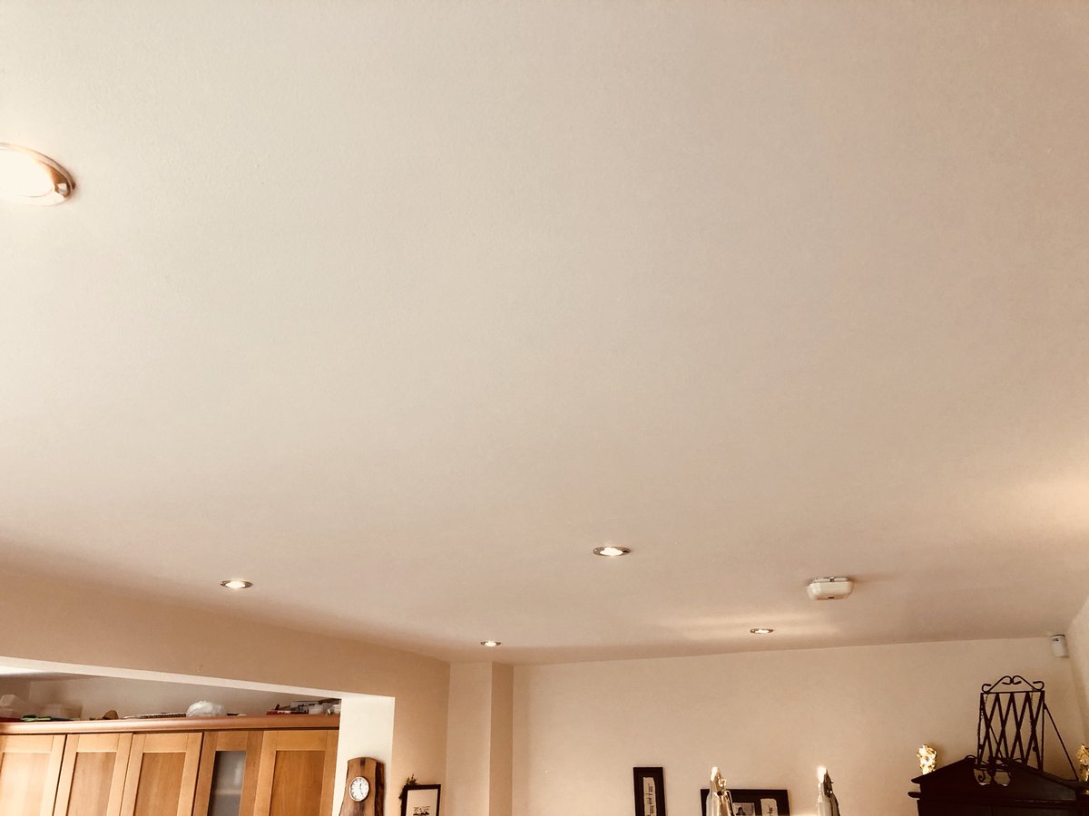 RandomTasksIE's tweet photo. Low energy conversion of those troublesome downlighters. The 16 lights in this kitchen/dining area burned at 800watts. With some modifications they’re now running on less than 80watts combined. 

Saves money✅
Looks great ✅
Low maintenance✅
Helps save the planet ✅

Happy days! https://t.co/sJvvqj1cI9