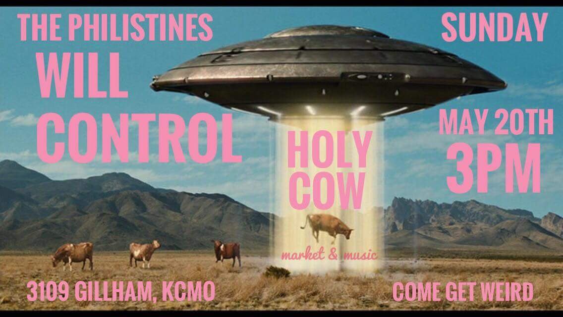 HolyCowKCMO's tweet photo. Sunday, May 20th is our LAST DAY at this location &amp; we're going out w/a bang! 💥 @PhilistinesKC are playing our last show at 3pm 💥 Please stay tuned for our return 🐄🐄🐄 #livemusic #moving #StayTuned #kcmo https://t.co/aPCR48Mbtj