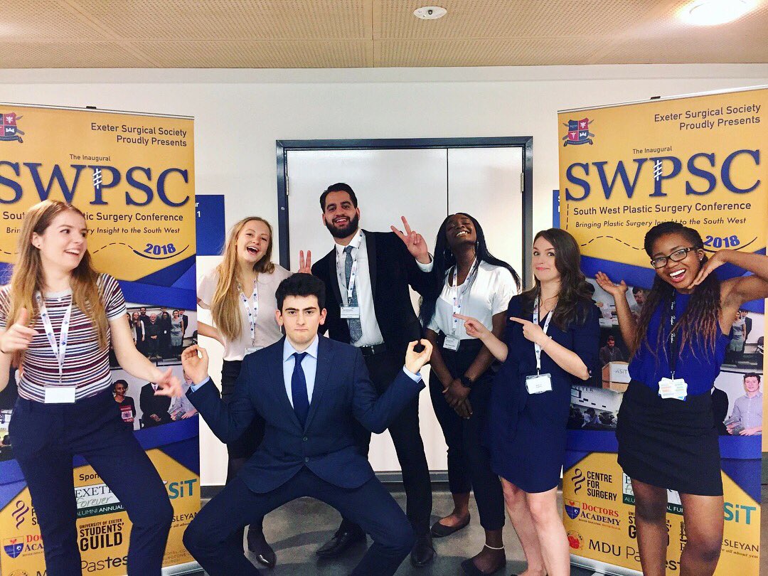 ExeterSurgSoc's tweet photo. We are so very grateful that the Inaugural South West Plastic Surgery Conference #SWPSC2018 went down as a huge success! We were fortunate to have welcomed almost 50 students from across SW and >15 surgeons to Exeter in the first-ever SW undergraduate plastic surgery conferences https://t.co/Q4OxPReVzW