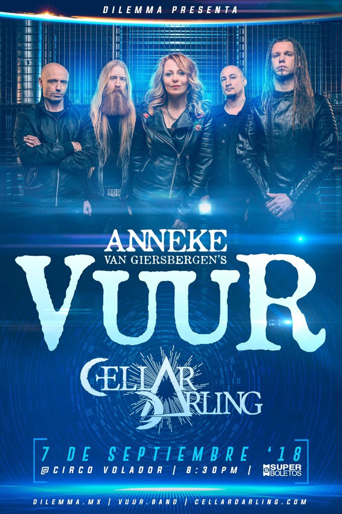 🇲🇽 Mexico! We promised we’d visit soon, and here you are: we couldn’t be happier to share the stage with the amazing <a href="/vuur_band/">VUUR</a> for our first show in your beautiful country!
September 7th, 2018, Circo Volador, Mexico City #CellarDarling #VUUR <a href="/CellarDarlingMx/">Cellar Darling Mexico</a>