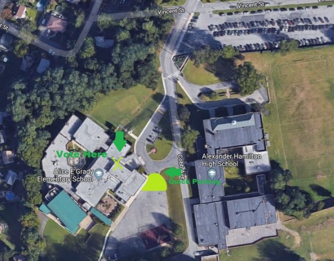 Elmsford UFSD (@eufsd) on Twitter photo Headed out for dinner?
Why not stop by <a href="/gradyschool/">Alice E. Grady</a> to vote in the School Board Election/Budget Vote?
Special voter parking available at the Grady playground. Avoid the raindrops by parking right near the building!
Polls open until 9 PM
Budget info: eufsd.org/budgetinfo Headed out for dinner?
Why not stop by <a href="/gradyschool/">Alice E. Grady</a> to vote in the School Board Election/Budget Vote?
Special voter parking available at the Grady playground. Avoid the raindrops by parking right near the building!
Polls open until 9 PM
Budget info: eufsd.org/budgetinfo