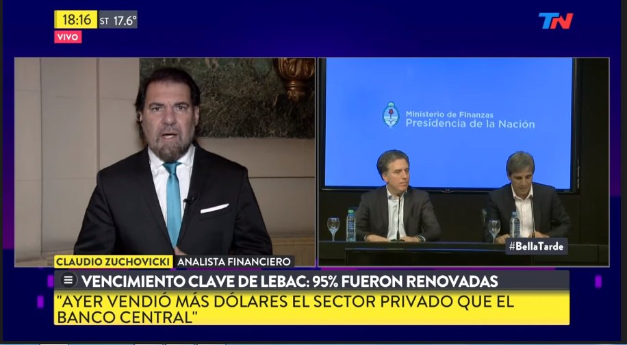 Alecbascbas's tweet photo. Zucho "El panorama era complicado, pero hoy hay un dato importante. El que vendiò dòlares no fue el BCRA, fueron privados, y ahì me parece ver un equilibrio para el tipo de cambio. Lo veo positivo"

Nico y Toto #BellaTarde https://t.co/rEGIb0jSDD