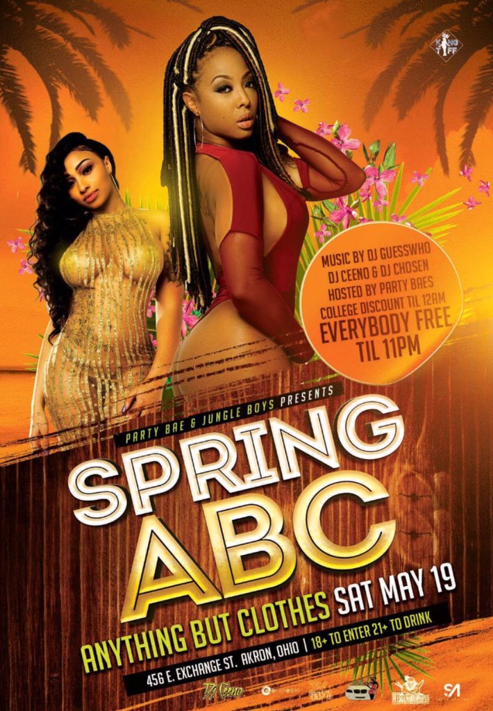 kegan_king1's tweet photo. SAT๐#SpringABC @ HIBACHI XPRESS. 456 E Exchange St. Akron| EVERYONE FREE Until 11:00๐. FULL BAR ๐ป STEP OUT & SHOW OUT๐ฃ Donโt wear Regular Clothes Im Challenging You to put on your best outfits ๐คท๐ฝโโ๏ธโ๏ธ3 GREAT DJS ๐ฅ๐ @JungleBoyzINTL https://t.co/xoUT2koa3T