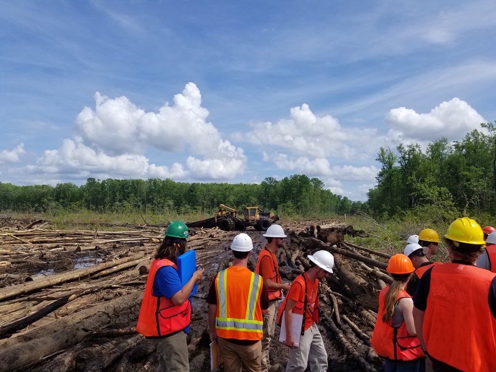 SZSchons's tweet photo. On our second day of our Forest Fields Studies course we visited Franklin Lumber, International Paper and a shovel harvesting operation with Swain and Temple — thank you!! All that in one day! Only @VTFREC #VirginiaTech #forestry https://t.co/cCsQcQspYH