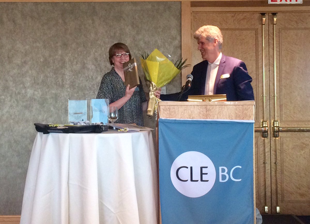 CLEBC's tweet photo. Thank you to everyone who attended #LibrariansLunch2018 today! CLEBC truly appreciates all of our BC #lawlibrarians and #legalresearchers. We also announced the retirement of our Director of Publications @SusanMunro. All the best in your retirement, Susan! #bclegal https://t.co/VazH3Qq5as