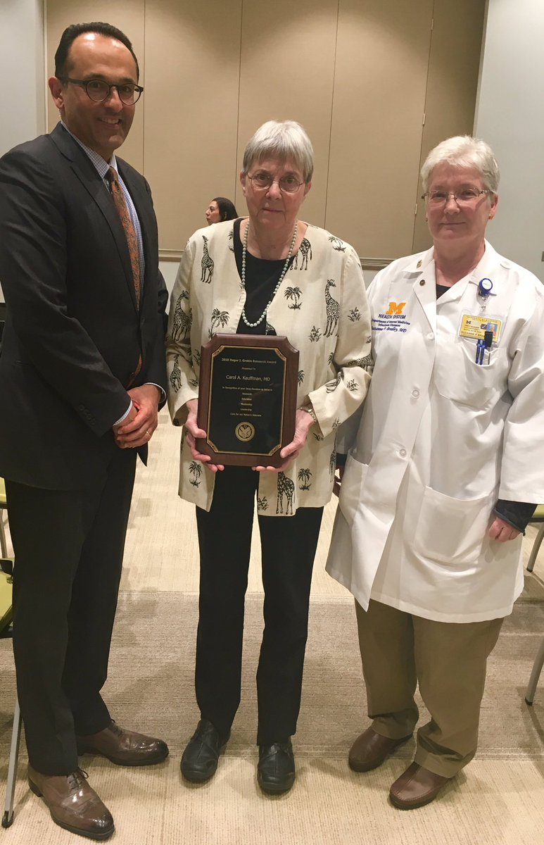 sanjaysaint's tweet photo. The great Dr Carol Kauffman - one of the best ID docs in the world - received the Roger Grekin Award today at the VA Ann Arbor 😊
#StandingO https://t.co/f7t00raLyQ