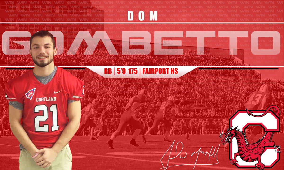 CortlandFB's tweet photo. The Red Dragons are excited to welcome Dom Gombetto to the #114! #Sanguine https://t.co/Be11eWWJ6g