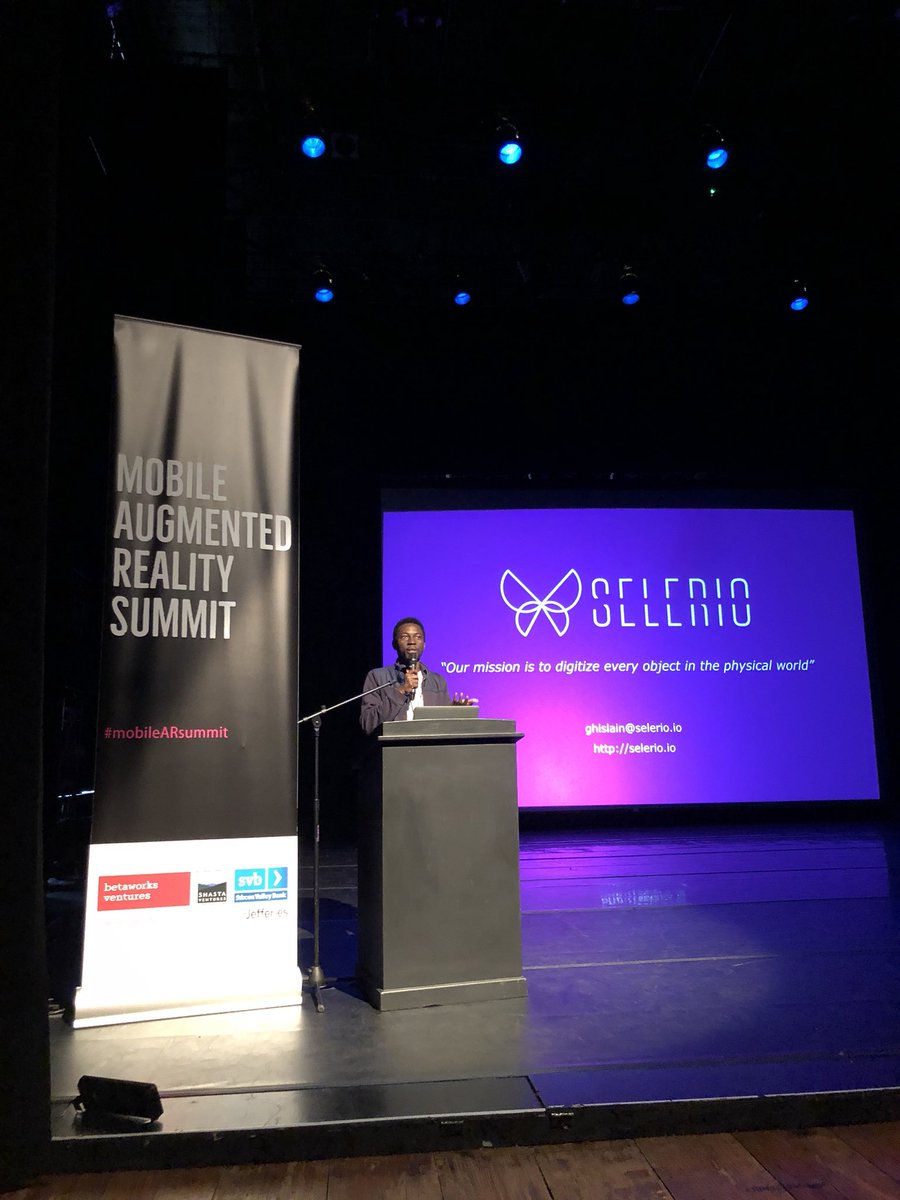 The future of creating creating context-aware #AR with <a href="/selerio/">Selerio</a>, presented by CEO <a href="/ftghis/">Ghislain Fouodji</a>. #mobileARsummit