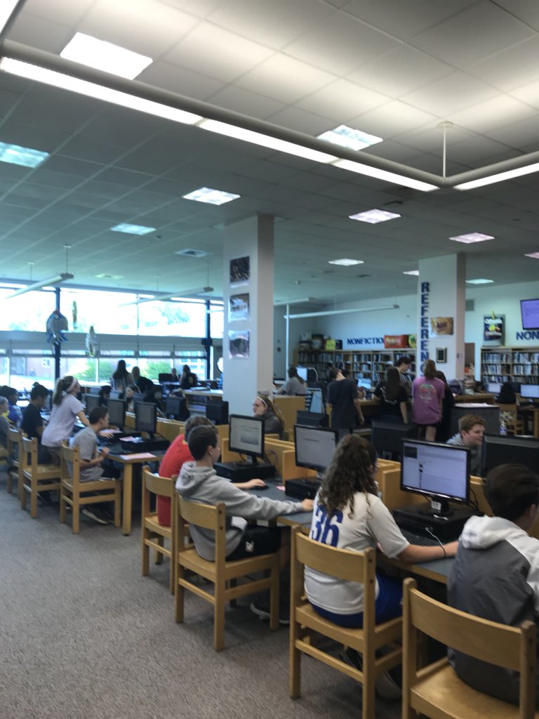 TamanendLibrary's tweet photo. Journey team in the library for double periods to continue researching their HPOY- Historical Person of the Year!7th grade loved the Noodle-tools Screencasts! #ReitzandVitaccoRock! #cblibraries https://t.co/UDAeDTSjX3