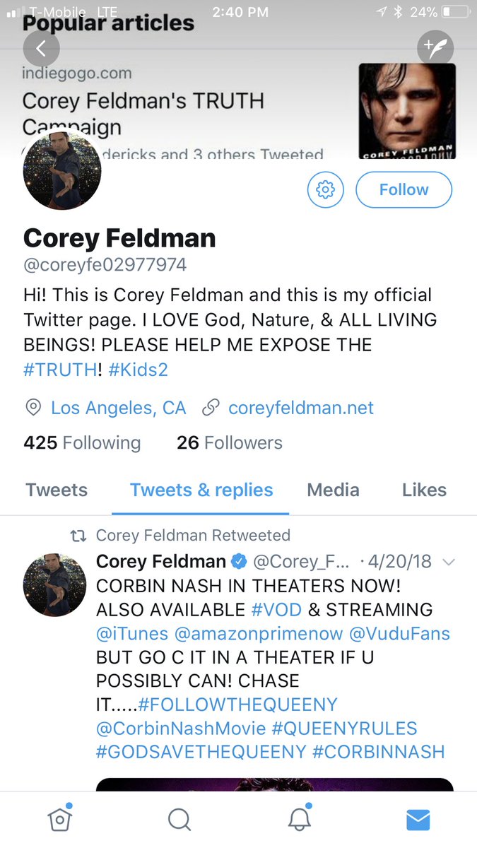 Corey Feldman tweet media
