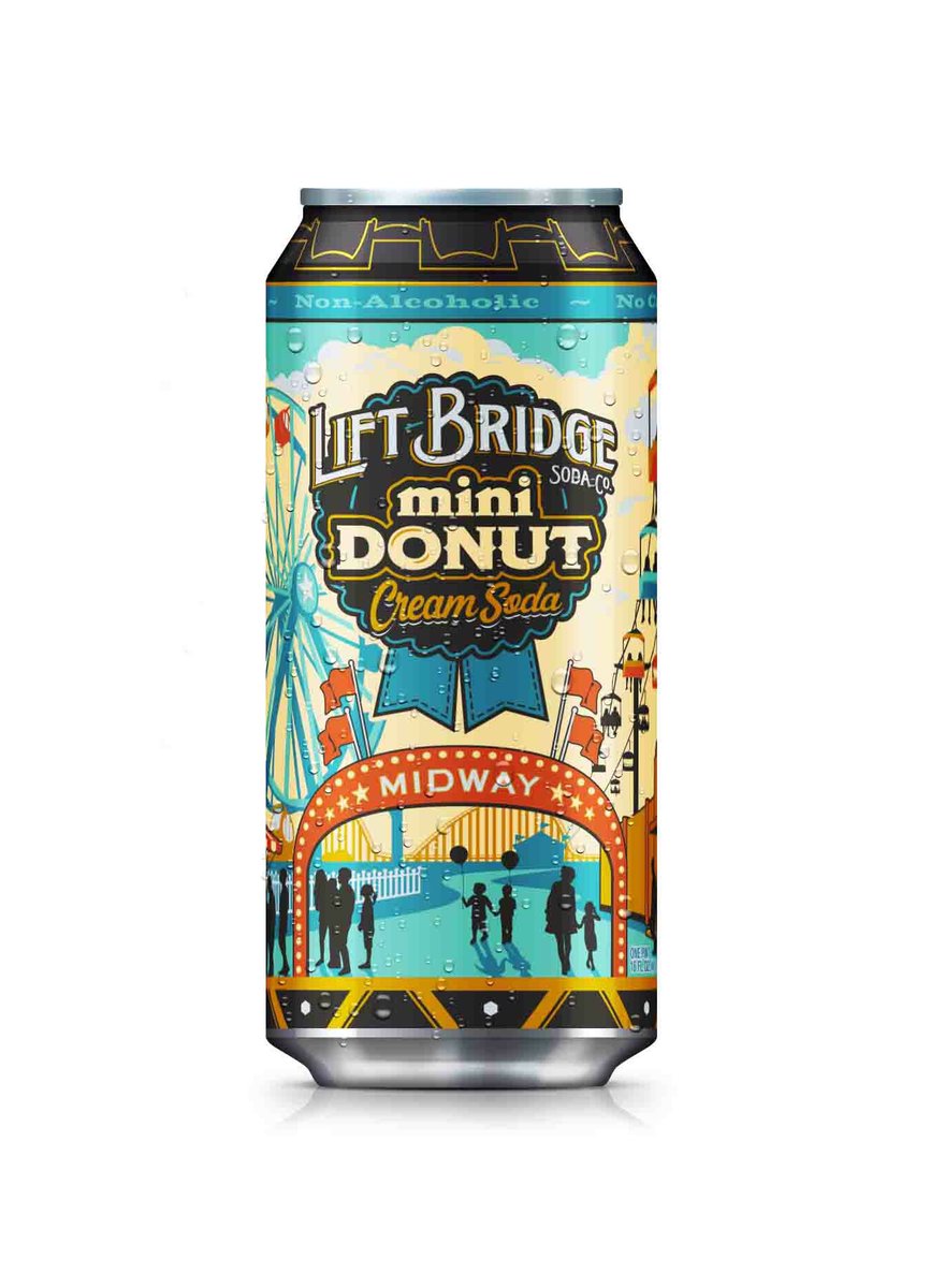 LiftBridge's tweet photo. Introducing a new member of the Lift Bridge family! Mini Donut Cream Soda. On tap in the Lift Bridge Taproom today. Look for it on shelves mid July #drinklocal https://t.co/uwc0rK1kN9 https://t.co/UgLu7QzLr4