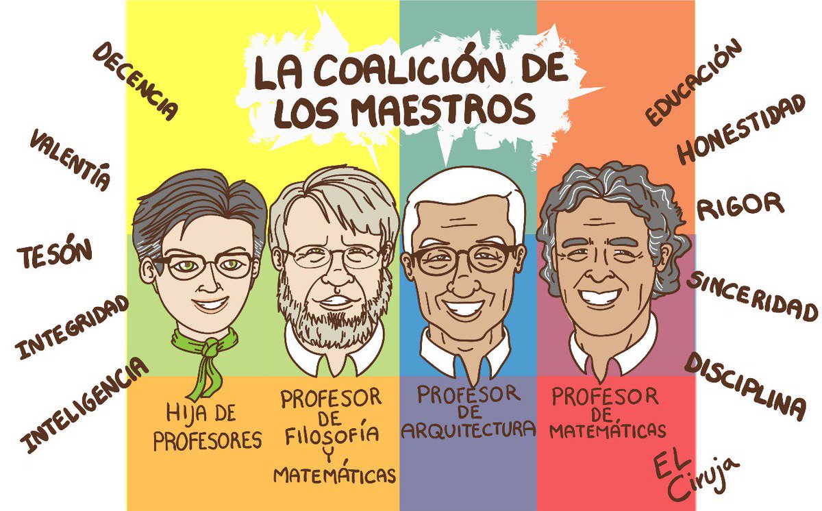 Nos envían esta caricatura que define nuestra esencia y una de las razones por las que conformamos #LaCoaliciónColombia. La educación nos acompaña desde siempre, por eso estamos convencidos de que es el motor de la transformación. Gracias La Ciruja. Queremos #UnPresidenteProfesor