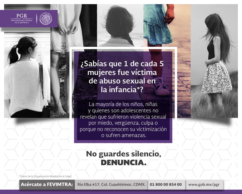 FGRMexico's tweet photo. #Comparte. El abuso sexual contra niños, niñas y adolescentes es una de las peores formas de violencia. En la mayoría de los casos, no se denuncia porque las víctimas sienten miedo, vergüenza o culpa. #Infórmate, #Denuncia: #FEVIMTRA https://t.co/LYRdIovoZN