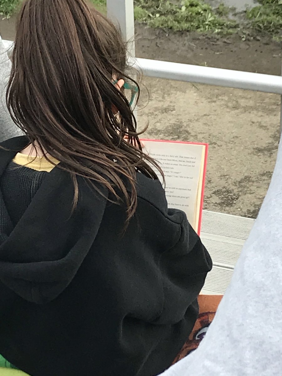 thebookteacher's tweet photo. Saw one of my students reading a library book at the girls modified lacrosse game tonight! #gotcaughtreading #readOESlibrary https://t.co/VdvdQ4DsR1