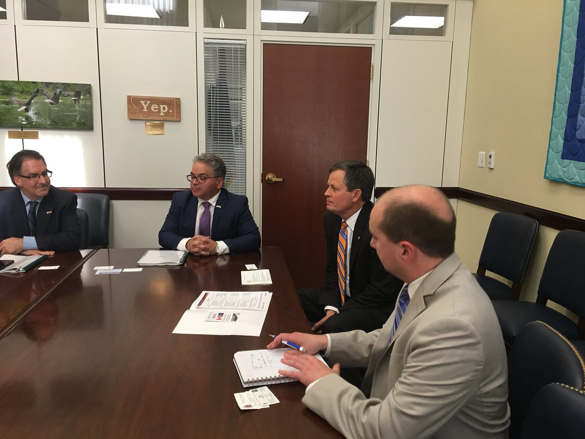 fsorbara's tweet photo. Productive set of first day meetings on our Congressional Visit to Washington DC. Pleasure to meet with Congressman Ruppersberger and Senators Daines & Klobuchar with common ground on the importance of trade & investment btw 🇨🇦 🇺🇸 #nafta #mutualvalues https://t.co/TqLzo4lqfo
