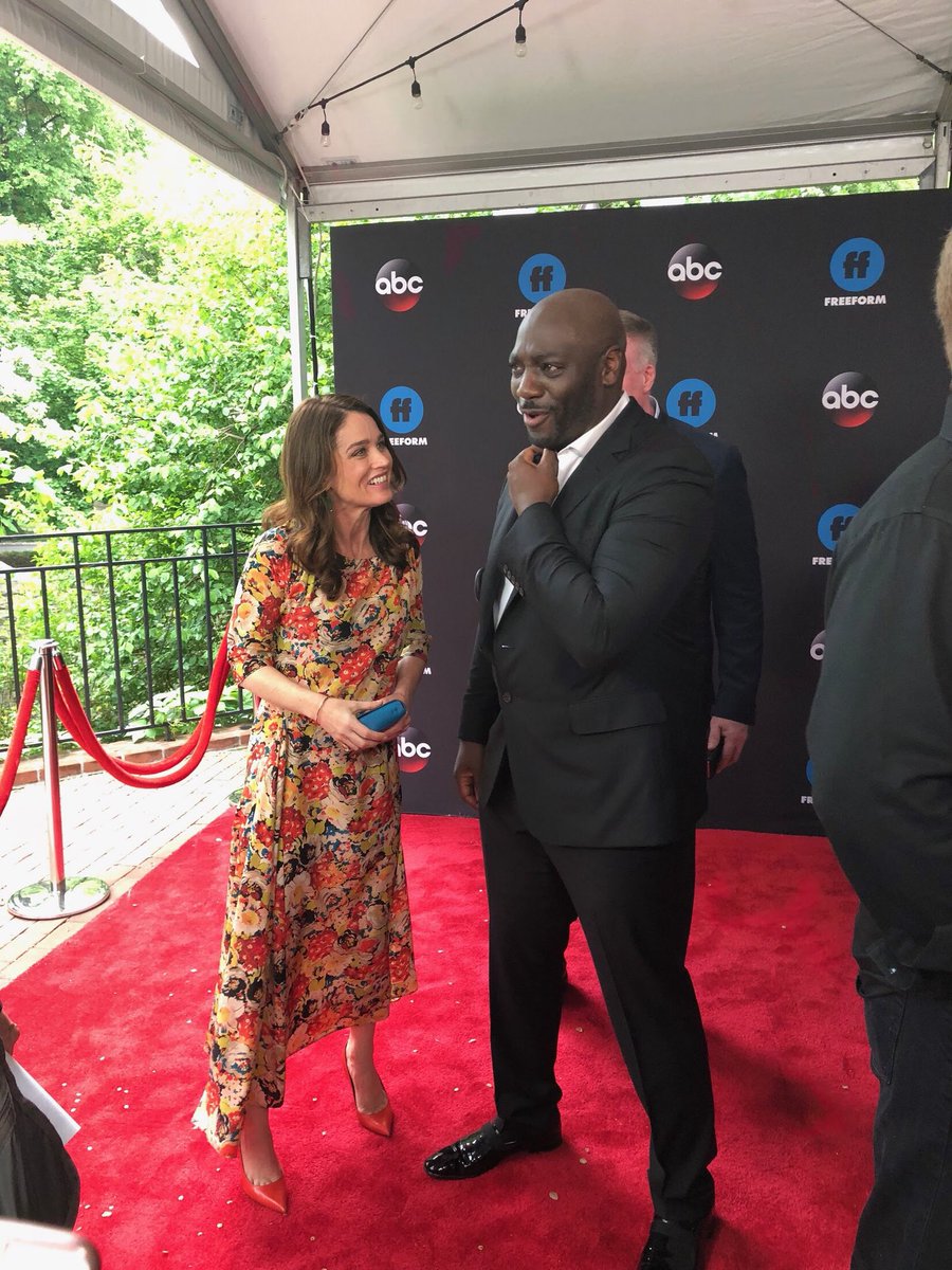 Loving this amazing duo, <a href="/RealRobinTunney/">Robin Tunney</a> and <a href="/adewale/">Adewale</a>, at the #ABCUpfront! #TheFix
