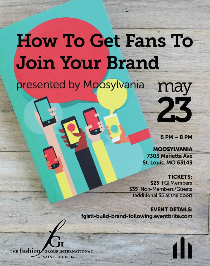 Join FGI Saint Louis at <a href="/moosylvania/">Moosylvania</a> on May 23 for an insider's look at how today's consumers think, react and adopt brands. Moosylvania is an integrated brand-building agency that creates believers, not just buyers. …-build-brand-following.eventbrite.com #fgi #stl #stlevents #brandstrategy