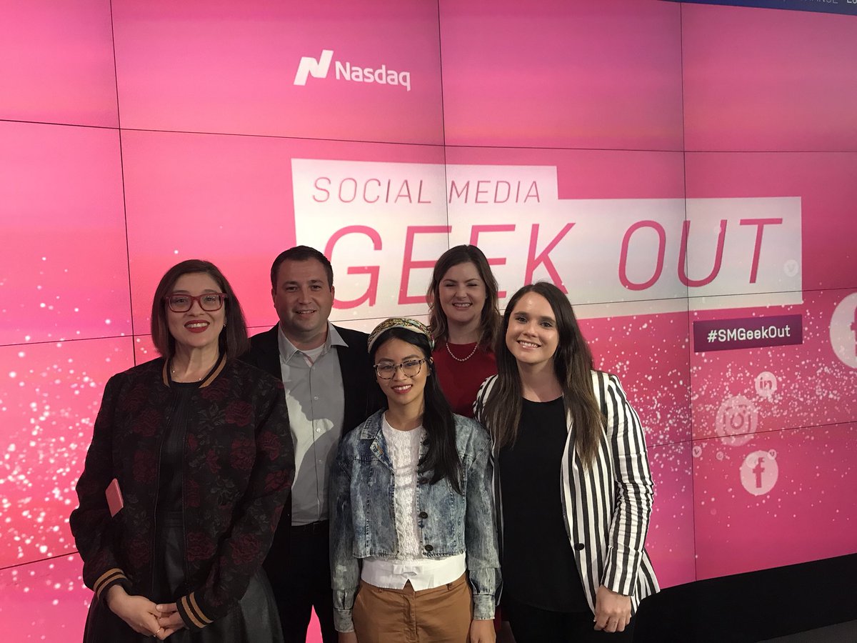 NasdaqExchange's tweet photo. On today’s #SMGeekOut, we spoke about VR, hashtags and Live video. 🤓 Watch here: https://t.co/aArO1S0nmI #RetailEastSummit https://t.co/hLuGkWxNdI