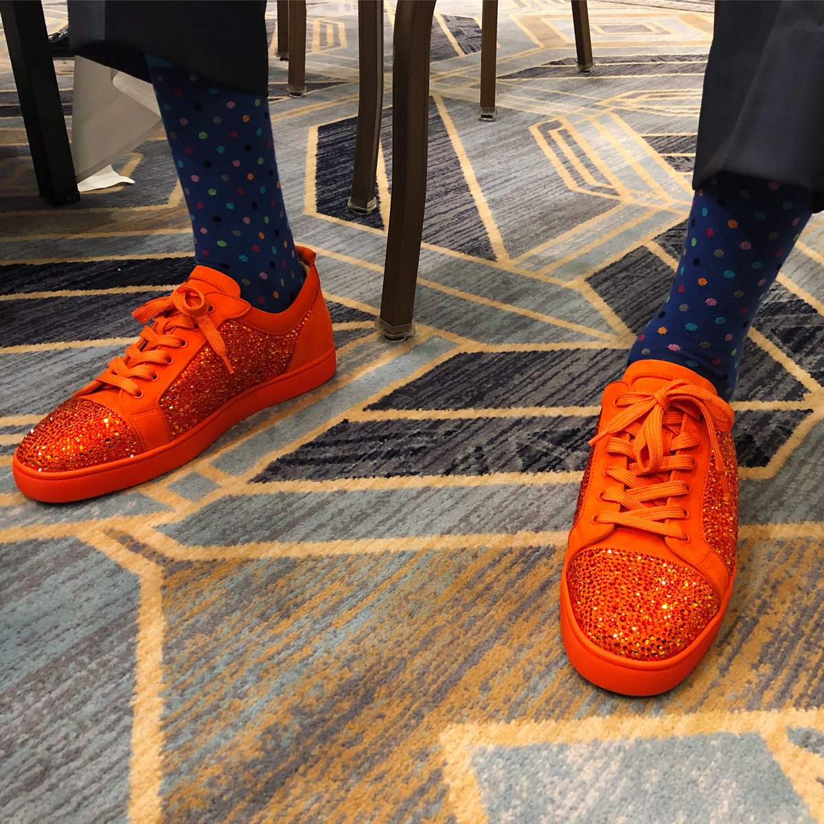 NBADraft's tweet photo. .@AnferneeSimons shoe &amp; sock game for the #NBADraftLottery! https://t.co/jdCiIKcn8Z