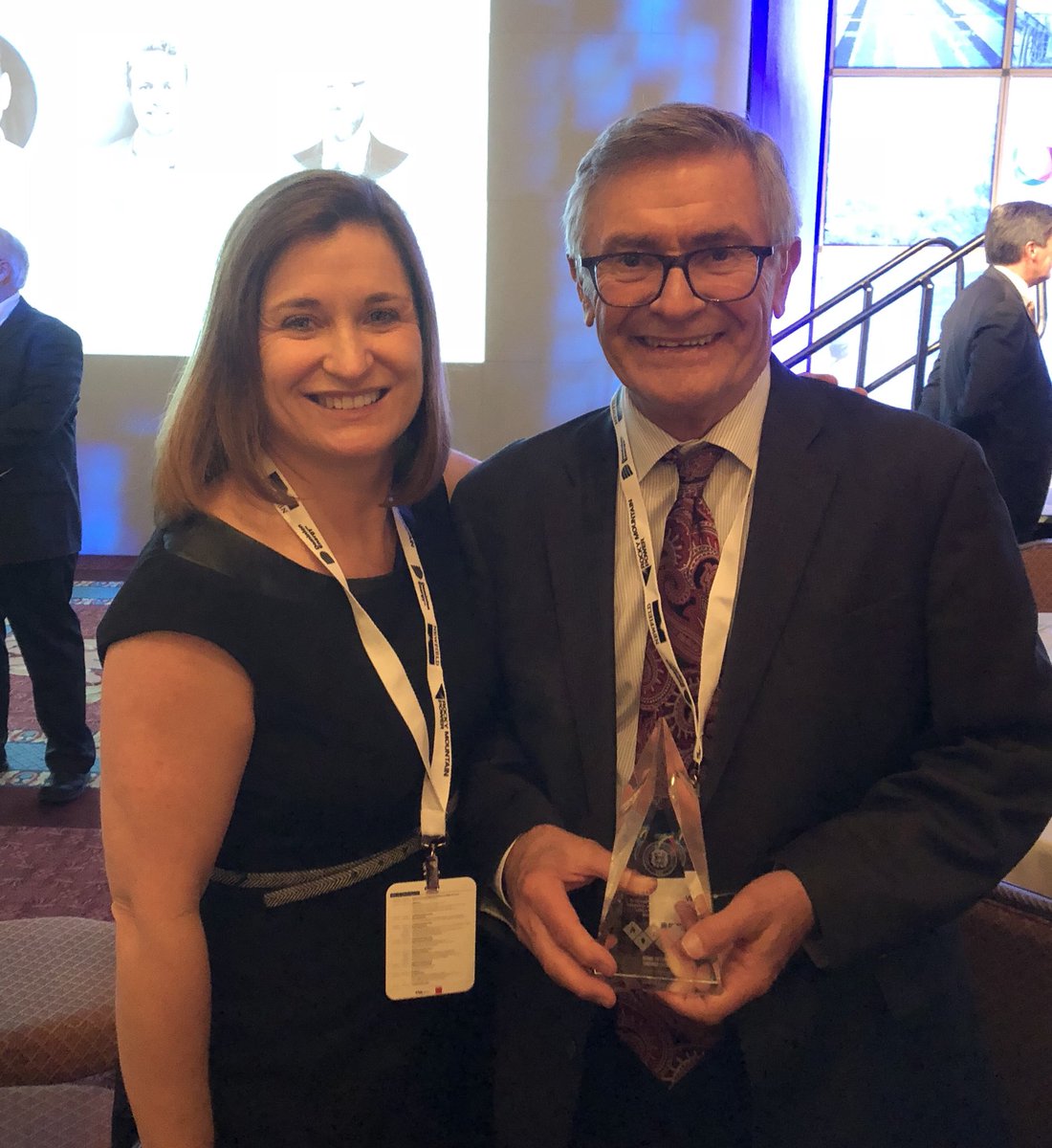 JennyWilsonUT's tweet photo. So proud to be my dadโs lunch date at the Governorโs Energy Summit where he received a โUtah Energy Pioneer Award.โ #MayorTed @VagabondTed https://t.co/juxfIcBwSp
