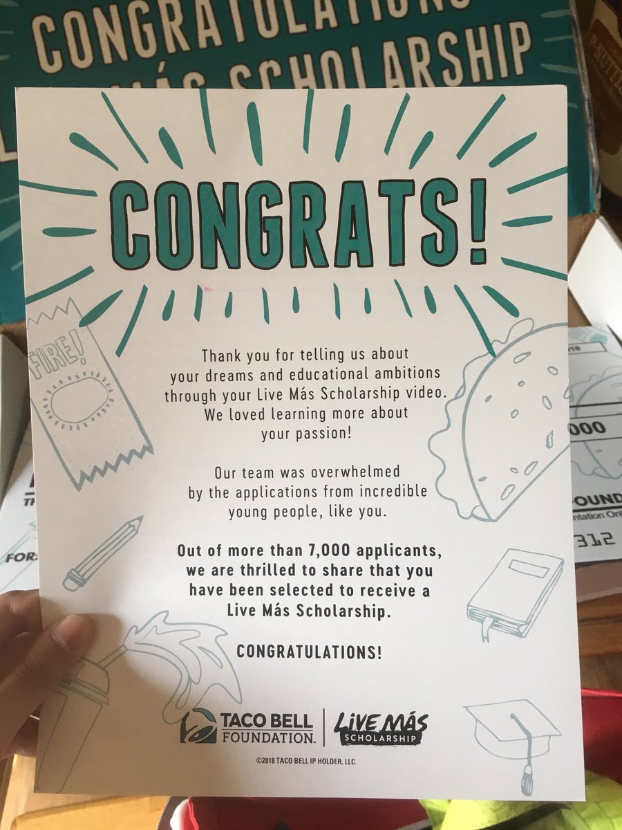 Thank you SO SO much @tacobell foundation!!! I got the greatest surprise this morning 💓🌮 🤟🏼 #livemasscholarship #ASLrocks