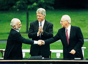 On October 26, 1994, the governments of Jordan and Israel signed a historic peace treaty. The treaty normalized relations between the two countries and resolved territorial disputes, such as water sharing.  #DemHistory  #WhyIVoteDemocrat  #ForAll