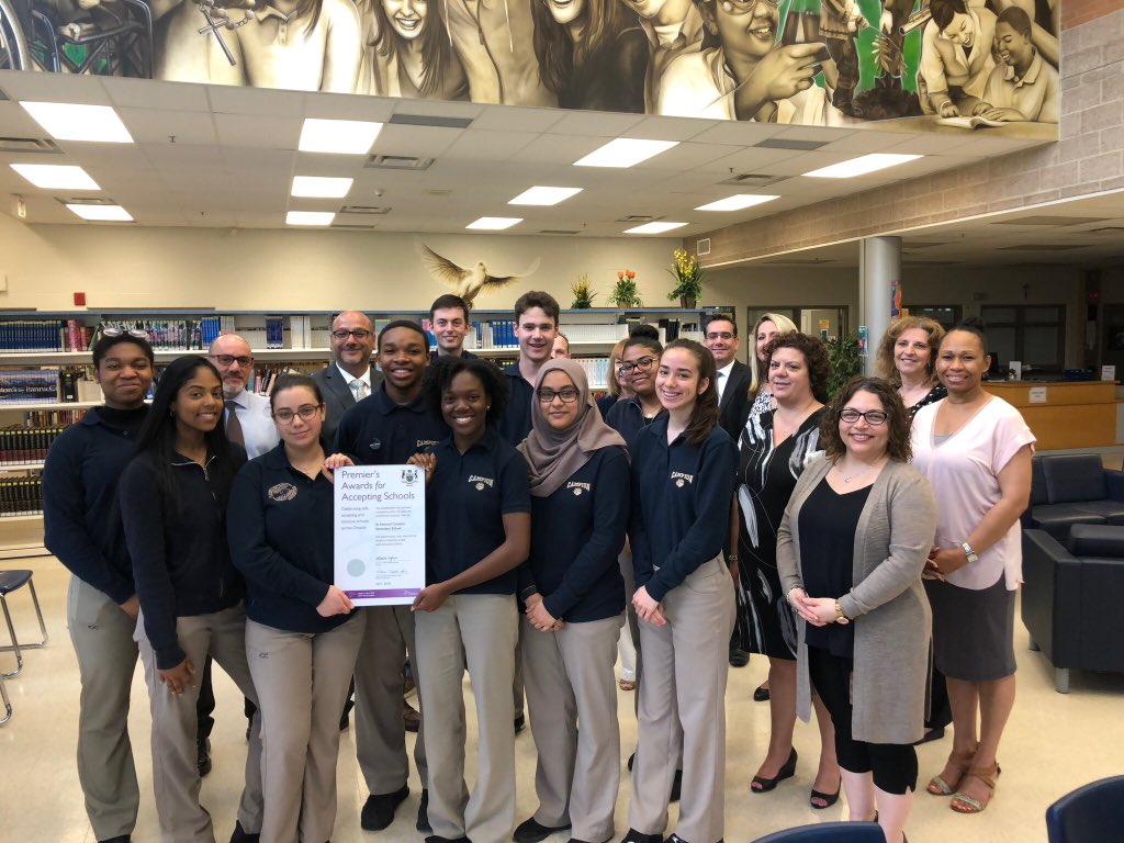 EdCampionCSS's tweet photo. Thank you to the staff, students, community partners and parents who celebrated with us today in being awarded the Premier’s Award for Accepting Schools #campionbears #studentleadership #studentvoice @DPCDSBSchools https://t.co/ZN1EExTpcn