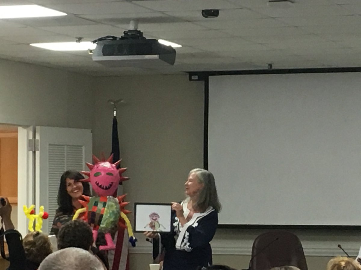 stephens_school's tweet photo. SES Art Teacher, Mrs. Griffith, presents at the board meeting. So proud of our students’ art! https://t.co/nVvzMYtJzs