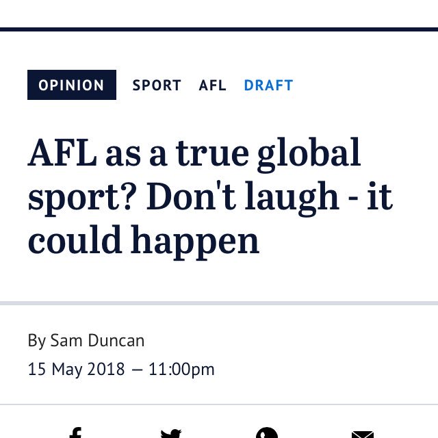 AFL won’t ever be a global sport, mainly because it isn’t a sport to begin with. <a href="/samkduncan/">Sam Duncan</a>